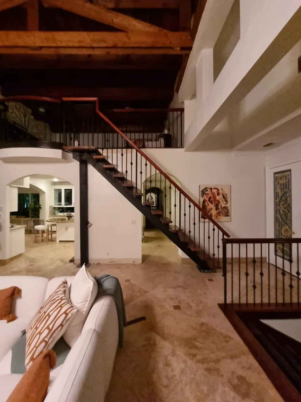 Interior staircase custom handrail
