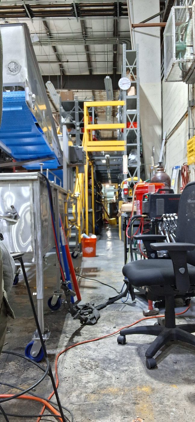 On-site welding setup at a Pompano Beach food production facility