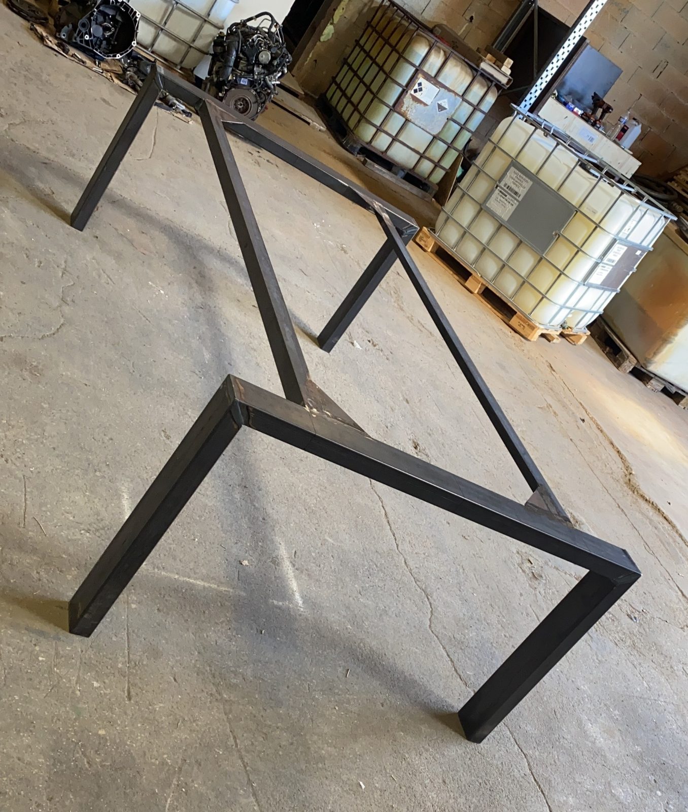Custom metal coffee table base fabrication, Fine Edge Industries South Florida